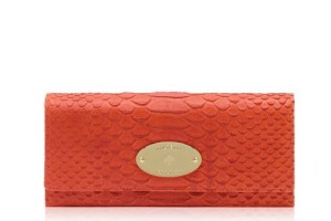 Mulberry Flame Silky Snake Print Leather Wallet